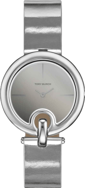 Women's The Pierced Silver Leather Strap Watch 36mm