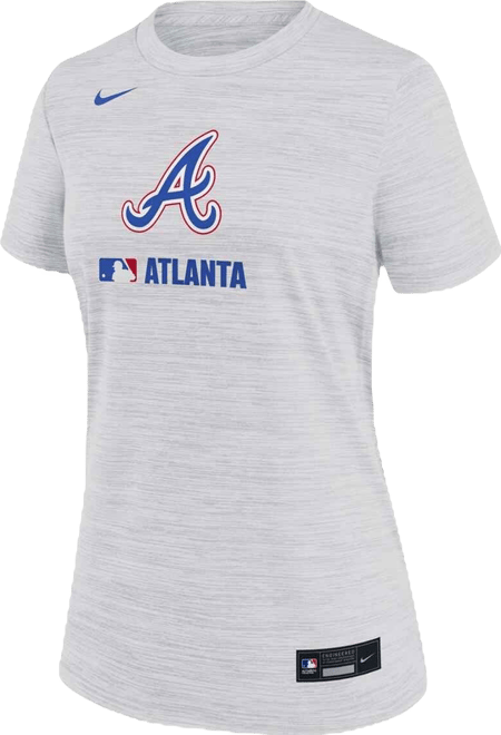 Women's Ash Atlanta Braves Authentic Collection City Connect Velocity Performance T-Shirt
