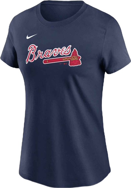 Women's Ronald Acuna Jr. Navy Atlanta Braves Fuse Name Number T-Shirt