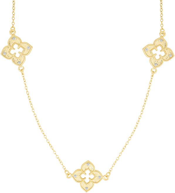 Gold Clover 36" Station Necklace