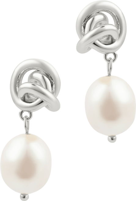 Freshwater Cultivated Pearl Knot Earrings