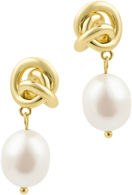 Freshwater Cultivated Pearl Knot Earrings