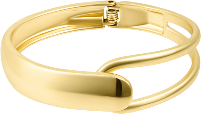 Gold Overlapping Open Cuff Bracelet