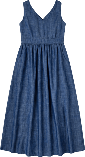 Standards & Practices Plus Size V-Neck A-Line Tencel Denim Maxi Dress -  Macy's