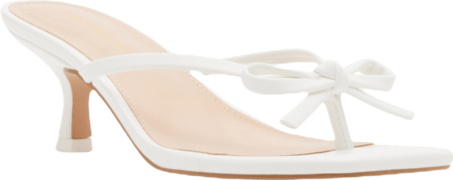 Charlotte Kitten-Heel Bow Dress Sandals