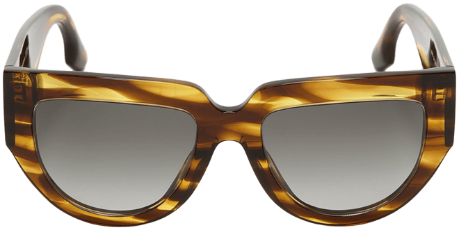 Soft Square Acetate Sunglasses In Striped Tobacco