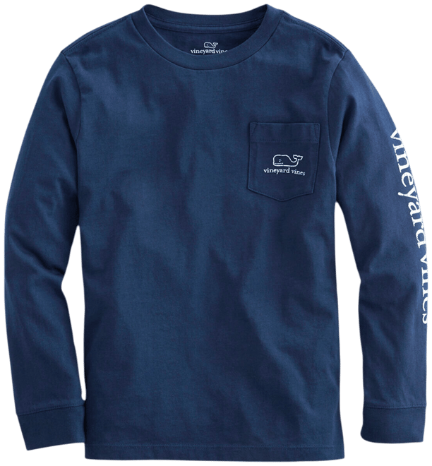 Kids' Vintage Whale Graphic Long-Sleeve Pocket Tee