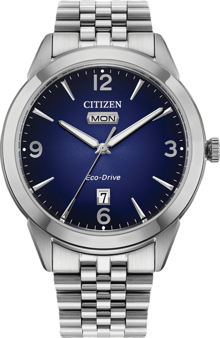 Men's Classic Rolan Silver-Tone Stainless Steel Bracelet Watch 40.5mm