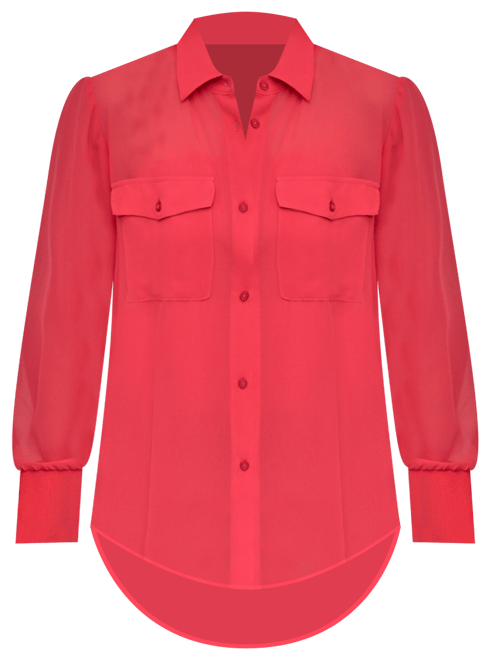 Women's Button-Down Chiffon Shirt