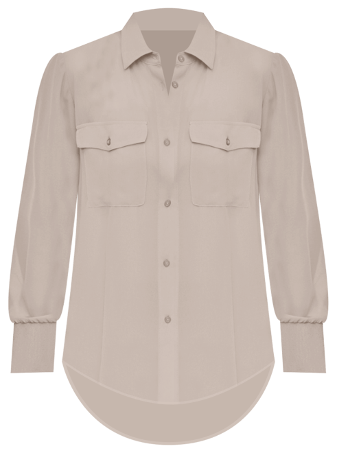 Women's Button-Down Chiffon Shirt