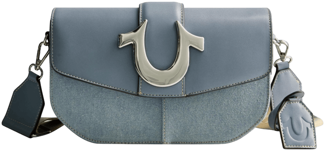 Licensed Denim Saddle Bag with Oversized Horseshoe Logo
