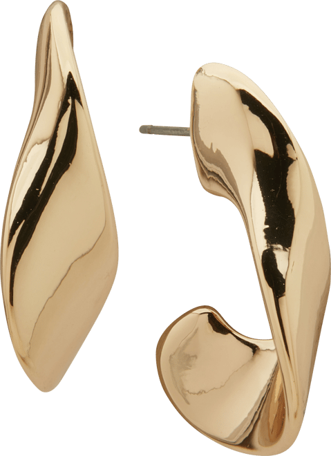 Gold-Tone Twisted Large Hoop Earrings