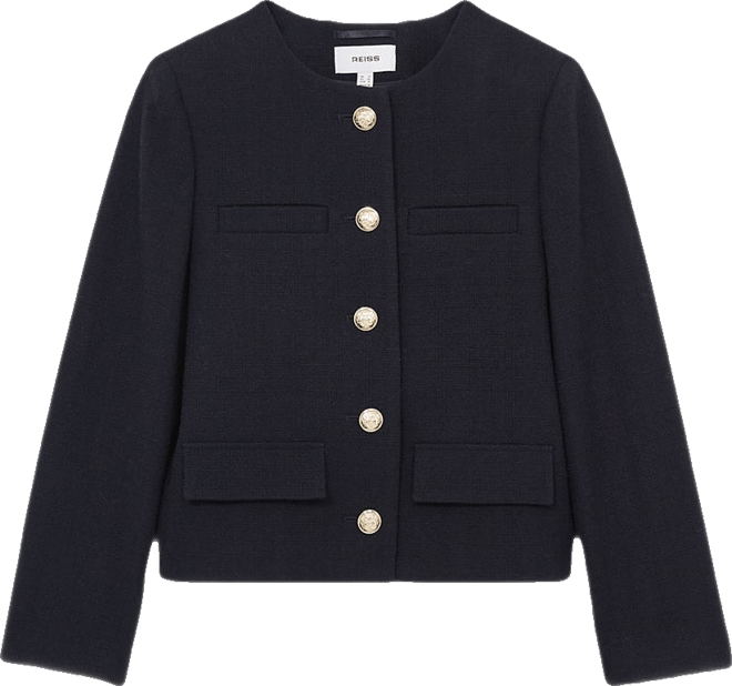 REISS Nola Cropped Wool Jacket | Bloomingdale's