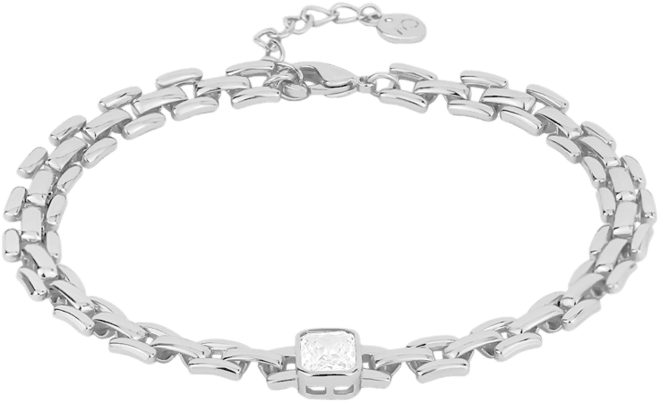 Cubic Zirconia Watch Band Link Bracelet