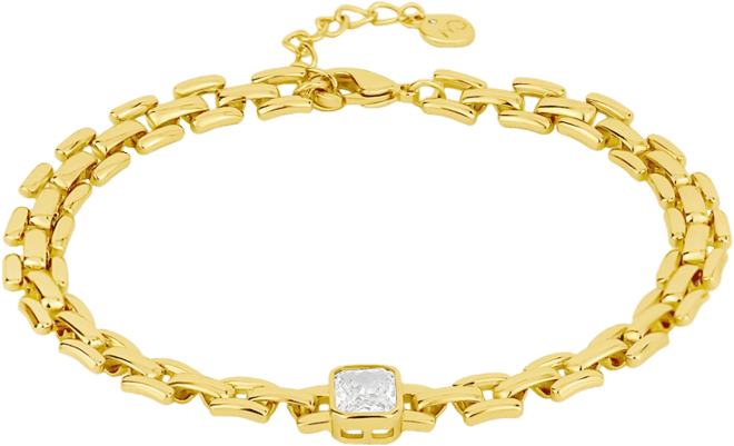 Cubic Zirconia Watch Band Link Bracelet