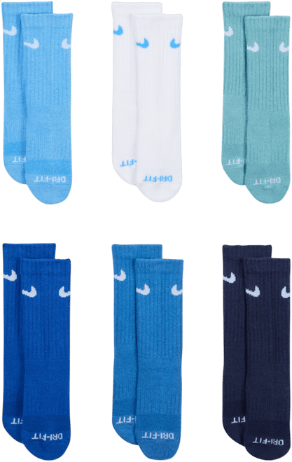 Nike Dri-FIT Performance Basics Big Kids' Crew Socks (6 Pairs)