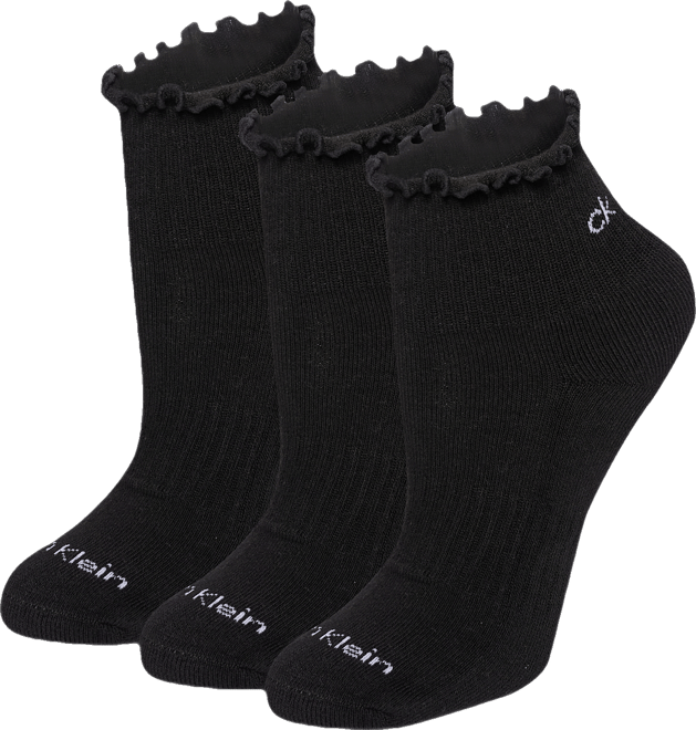 Women's 3-Pk. Ruffled Quarter Performance Socks