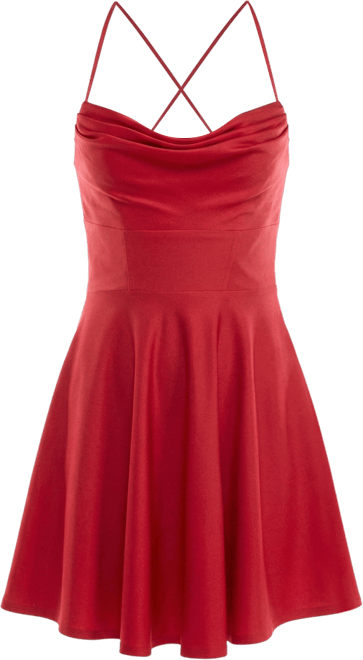 City Studios Juniors' Draped Sleeveless Satin Fit & Flare Dress - Macy's