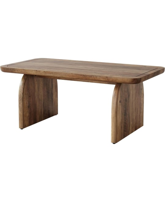 Rectangle Coffee Table, 47-Inch Wood Rectangular Living Room Table, Farmhouse Accent Center Table Low Cocktail Tea Table with Sturdy Base &
