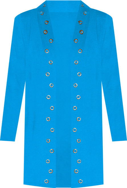 Women's Grommet-Trim Duster Open Front Cardigan Top