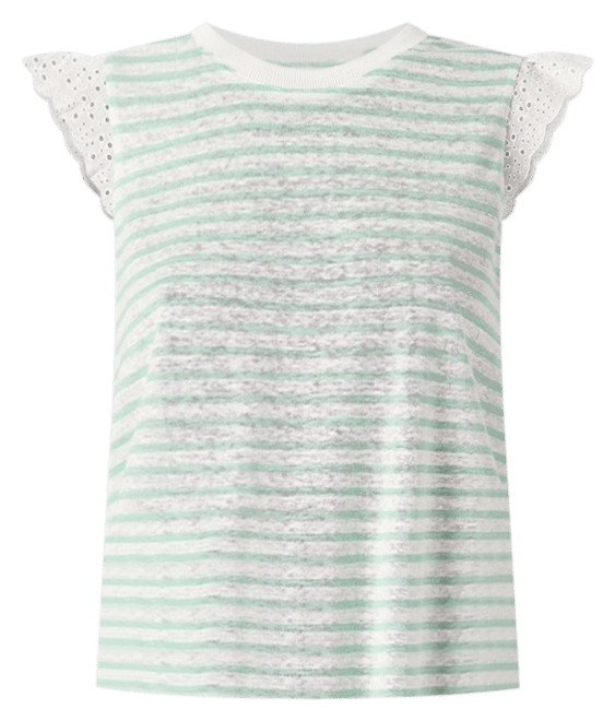 Venice Striped Tank in Ivory/Seafoam