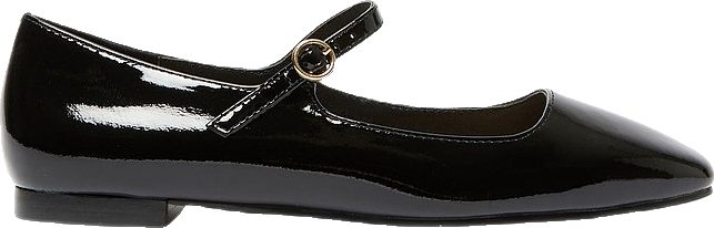 Flat Shoes in Black Patent Leather