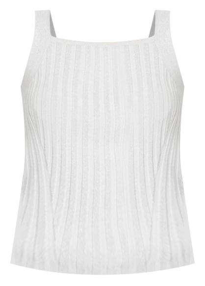 Leona Lurex Knit Tank in Silver Sparkle