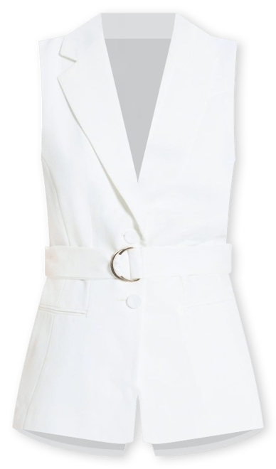 Chantal Sleeveless Jacket in Ivory