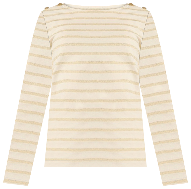Gabrielle Lurex Stripe Top in Ivory Stripe