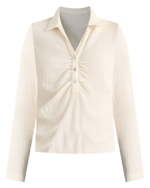 Uma Rib Wool Top in Eggshell