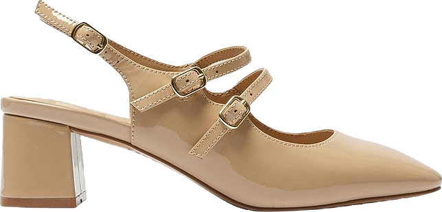 Heeled Shoes Leather in Nude Patent