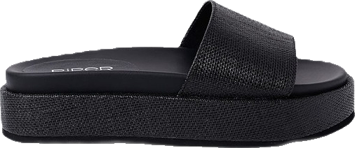 Sandal in Black Rafia