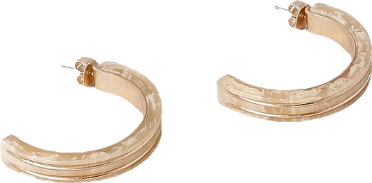 Half Hoop With Metal Earring in Natural