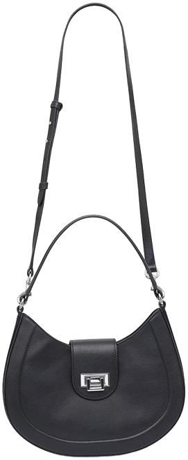 Dandy Leather Shoulder Bag in Black