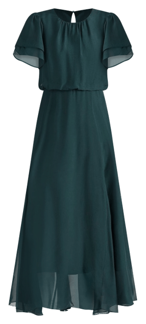 Portia Silk Dress in Peacock