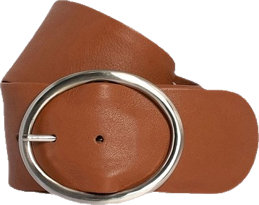 Peyton Wide Oval Buckle Belt in Tan