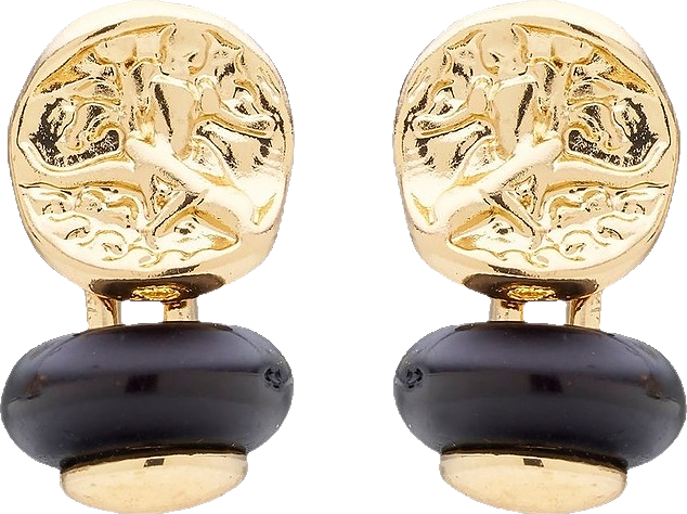Bauble Earrings in Black / Gold