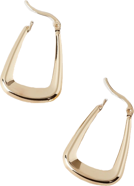 Angular Hoop Earrings in Gold