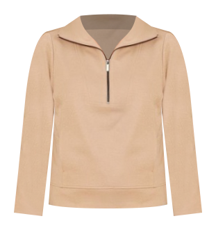 Half Zip Sweat Top With Pockets in Oat