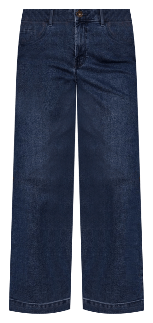 5 Pocket Stretch Denim Wide Leg Full Length Jean in Raw Denim