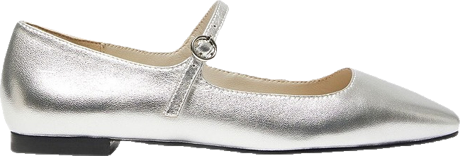 Flat Shoes in Silver Glove