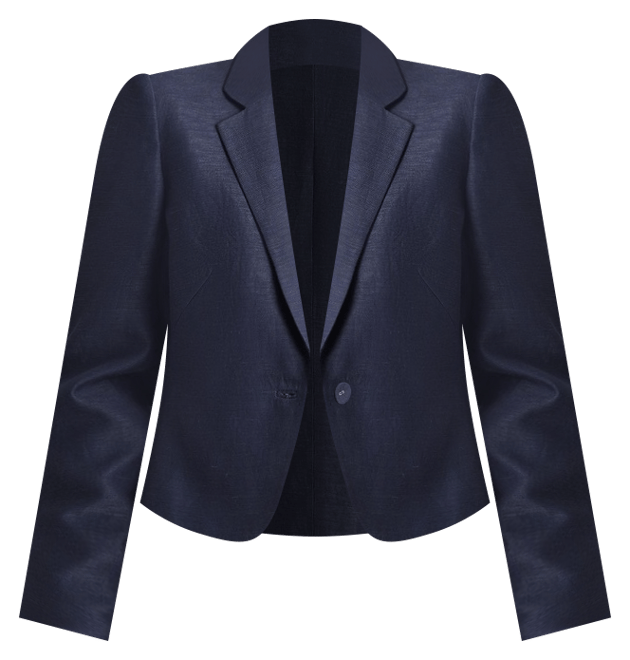 Edgar Linen Blend Crop Jacket in Ink