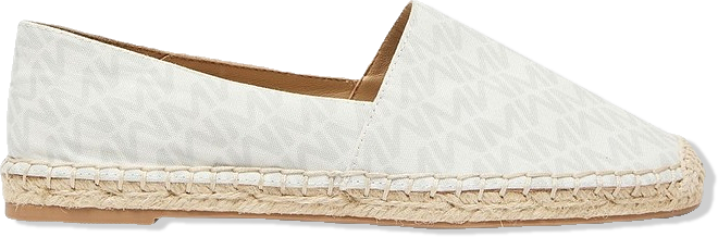 Espadrille in White/Grey Canvas