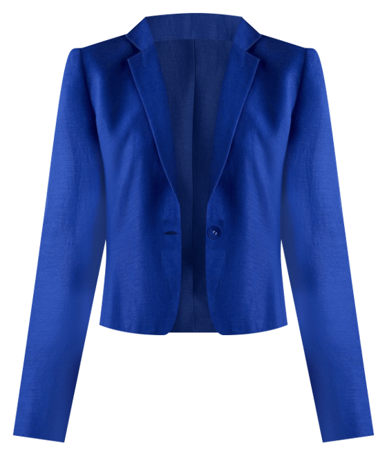 Edgar Linen Blend Crop Jacket in Sapphire