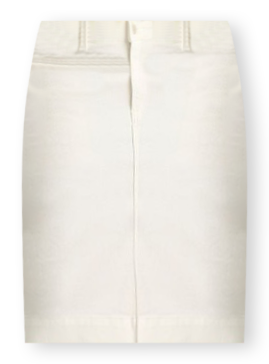 Drew Denim Pencil Skirt in White