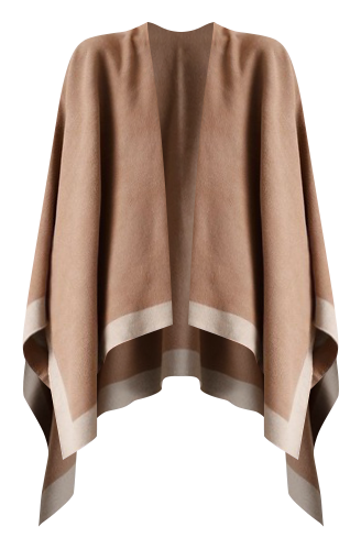 Pembrook Spliced Poncho in Camel