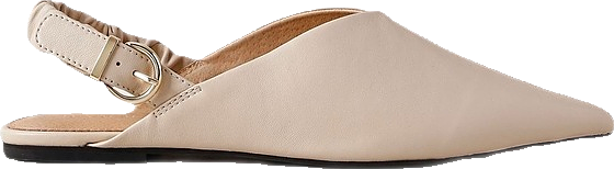 Flat Shoe in Ecru Leather
