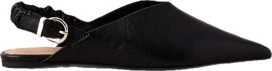 Flat Shoe in Black Leather