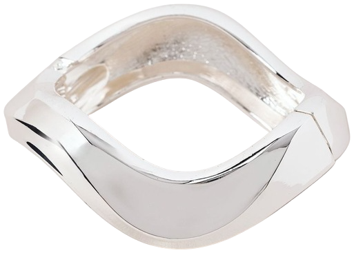 Irregular Round Bangle in Silver