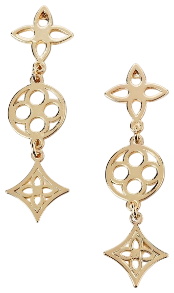 Icon Drop Earrings in Gold